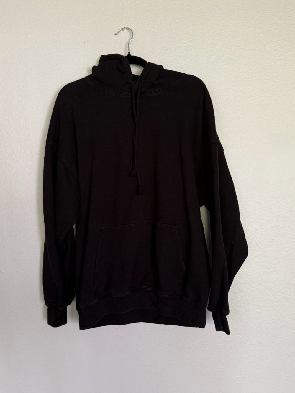 BrandyMelville Faded Black Oversized Hoodie OneSize Christy Fleece 25X28
